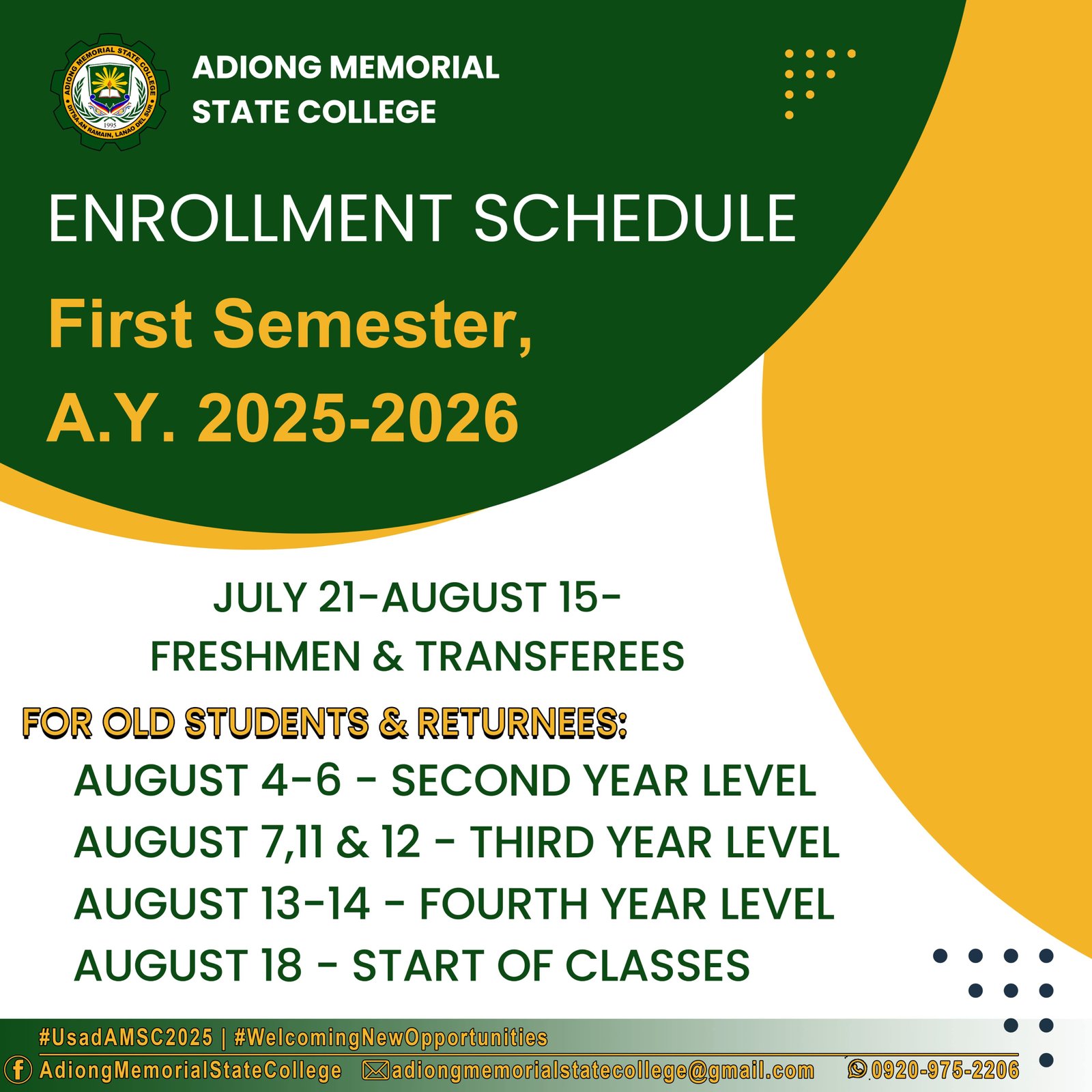 Enrollment is now going on! 1st sem 2025-2026